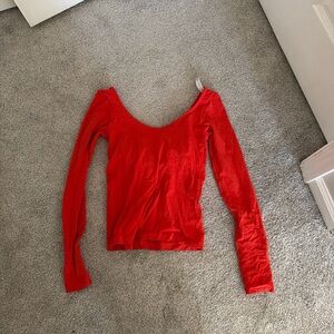 Urban Outfitters Bright Red Long Sleeve Top